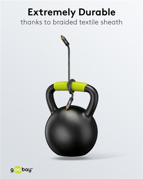 Actual product image Goobay TOSLINK cable, 1 m, Sharkskin Grey (1 m, TOSLINK)