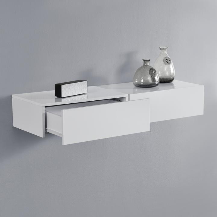 Produktbild En.Casa Wandregal Oslo 2er Set 46x30x15cm Weiss Hochglanz (46 x 30 x 15 cm)