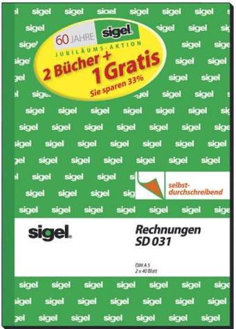 Produktbild Sigel Rechnungsblock Papierformat: DIN A5 selbstdurchschreibend: Ja