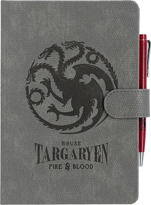 Actual product image Game of Thrones Targaryen A5 premium notebook + pen (A5, Checked, Hardcover)