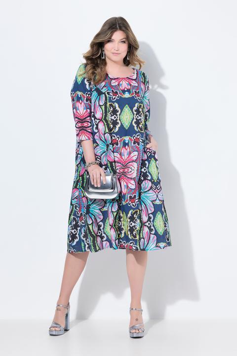Produktbild Miamoda Midikleid, A-Linie, florales Muster, 3/4-Ärmel (52)