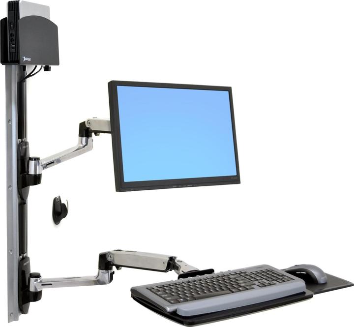Actual product image Ergotron LX Wall Mount System with Small CPU Holder - mounting kit (CPU holder, mouse (Wall, 32.01")