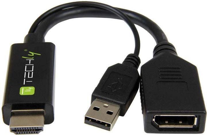 Image du produit Techly Adaptateur HDMI M vers DisplayPort F + USB-A M 4Kx2K 30Hz (HDMI, 1.10 cm)
