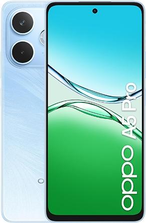 Actual product image OPPO A5 Pro (256 GB, feather blue, 6.67", Dual SIM, 50 Mpx, 4G)