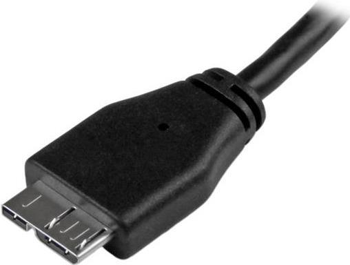 Produktbild StarTech 3m schlankes SuperSpeed USB 3.0 A auf Micro B Kabel - St/St - USB 3.0 Anschlusskabel - Schwarz (3 m, USB 3.2 Gen 1)