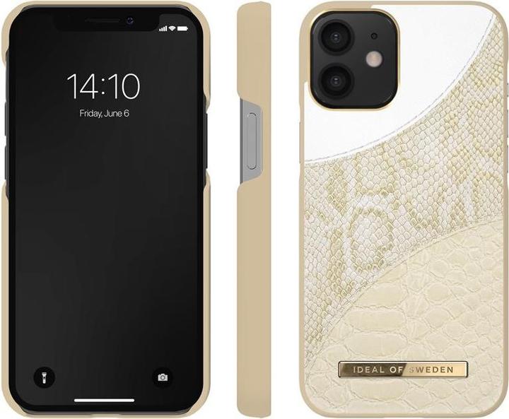 Actual product image iDeal Of Sweden Designer Hard Cover Cream Gold Snake (Apple iPhone 12 mini)