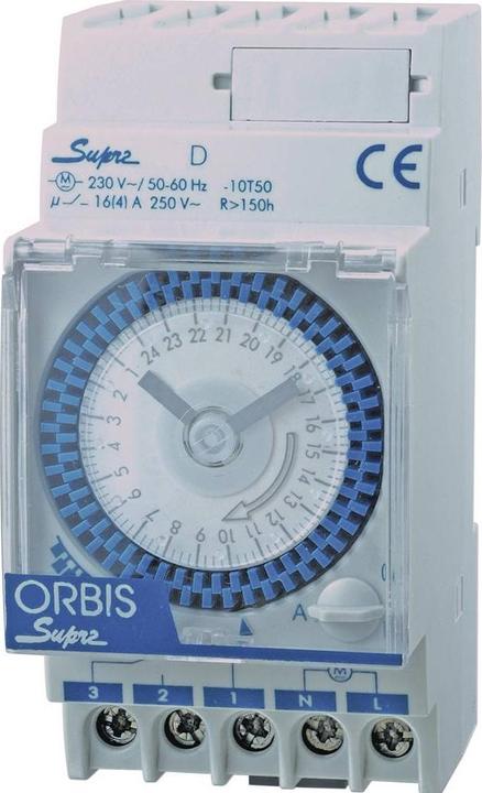 Actual product image Orbis DIN rail time switch Analog distribution time switch SUPRA D 230 V