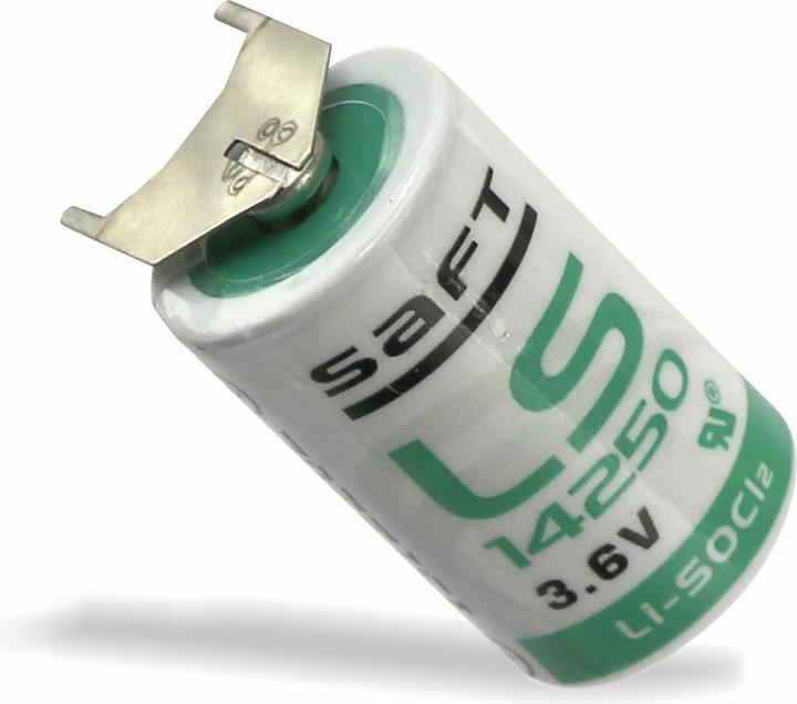 Produktbild Saft Lithium-Batterie LS 14250-3PF, 1/2 AA, 2/1 Print ++/-, 3,6 V-, 1200 mAh (1 Stk., 1/2 AA, 1200 mAh)