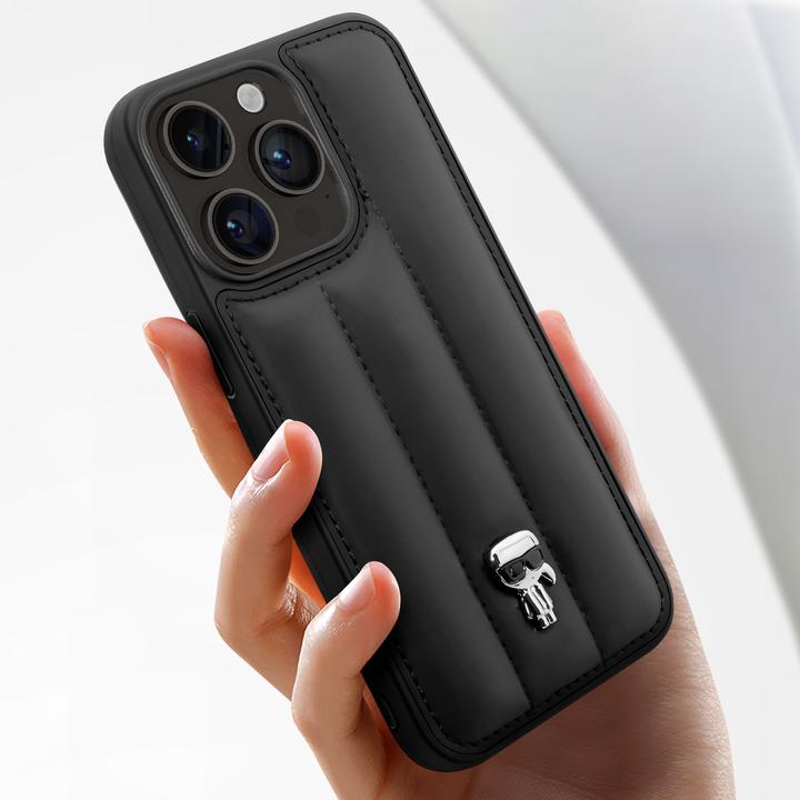 Actual product image Karl Lagerfeld Phone 14 Pro Max Quilted Puffy Ikonik Logo Case (Apple iPhone 14 Pro Max)