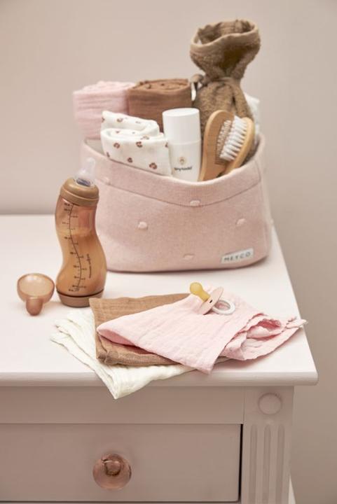 Immagine prodotto Meyco Panni Per Il Ruttino In Mussola Prelavata Confezione Da 3 Pezzi Uni - Bianco Sporco/Rosa (30 cm, 30 cm)