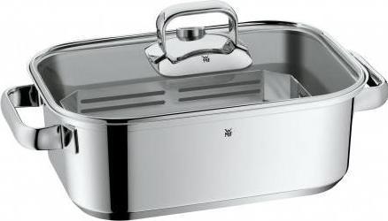 Produktbild WMF Dampfgarer Bräter 3,5l Glasdeckel Garblech Vitalis Compact Edelstahl (Bräter + Schmortopf, Edelstahl)