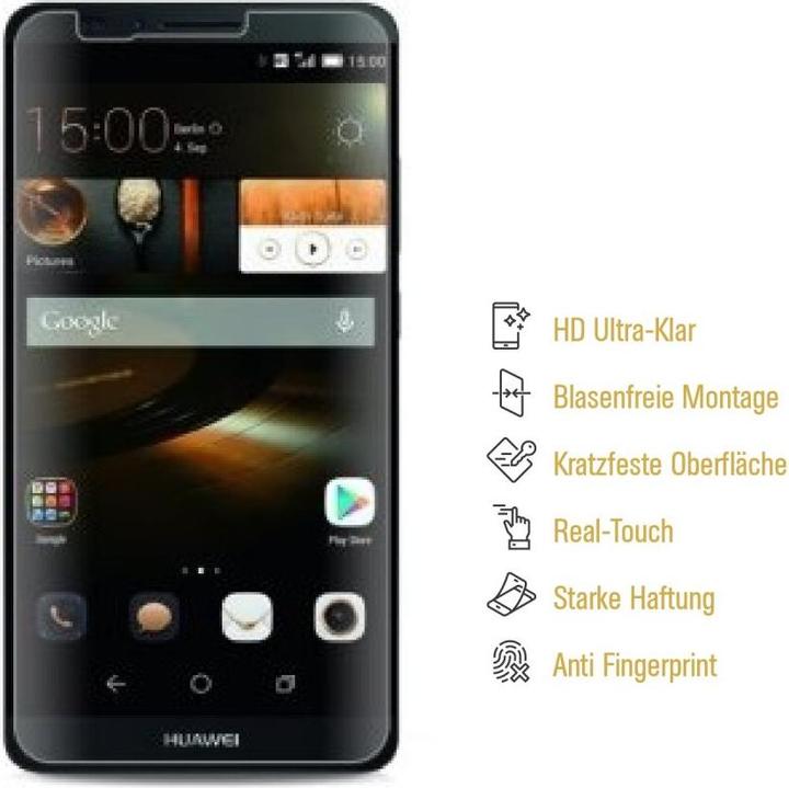 Actual product image Protectorking 2x Panzerfolie Anti-Shock HD Klar (2 Piece, Huawei Ascend Mate 7)