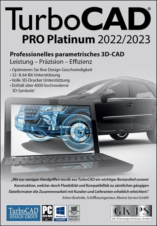 Produktbild Avanquest TurboCAD 2022/2023 Pro Platinum Download Code (1 User, unbegrenzt)