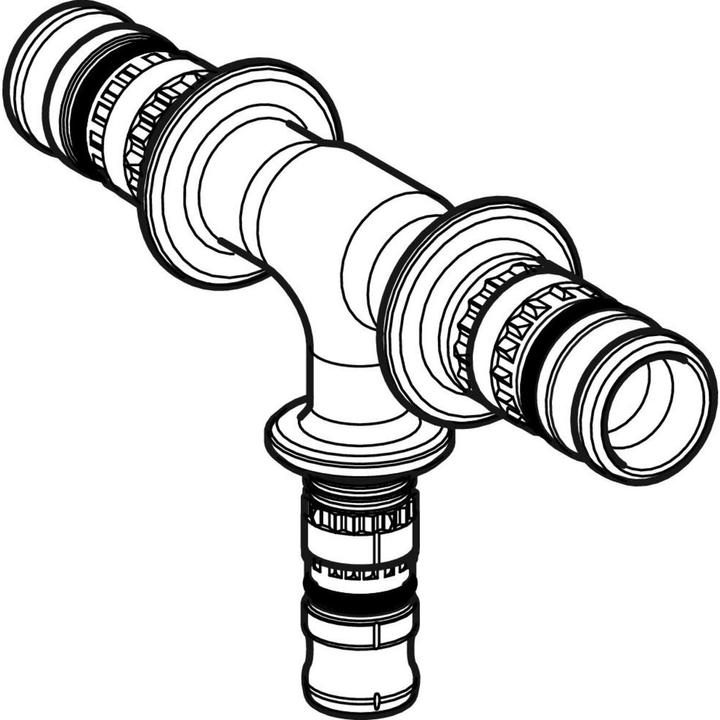 Image du produit Geberit Mepla, raccord à presser, pièce en T, matière synthétique 63 x 32 x 63 mm 627.320.00.5 (Raccord à sertir)