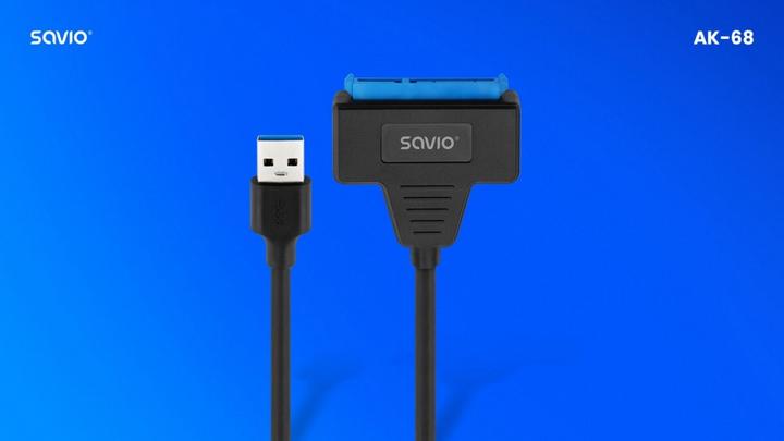 Produktbild Savio AK-68 Adapter USB-A 3.1 Gen 1 (M) - SATA (F) für 2 5 Laufwerke (0.25 m, USB 3.1)