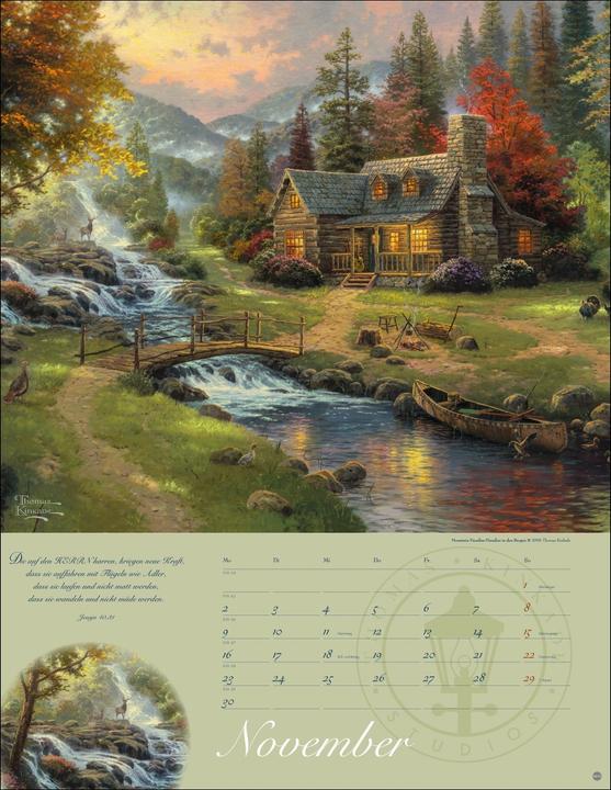 Image du produit Thomas Kinkade: Land im Licht Kalender 2026 (34 x 44 cm, Allemand)