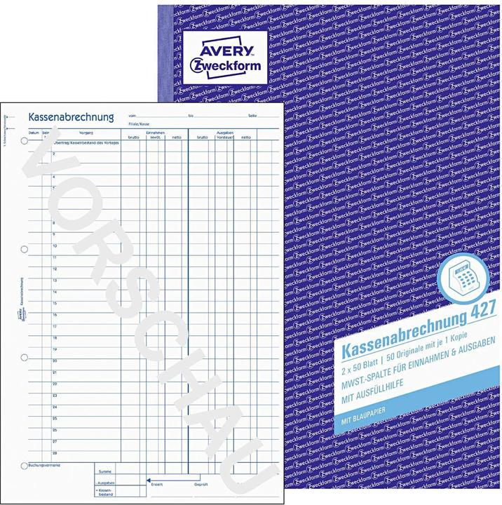 Produktbild Avery Kassenabrechnung (50 x)