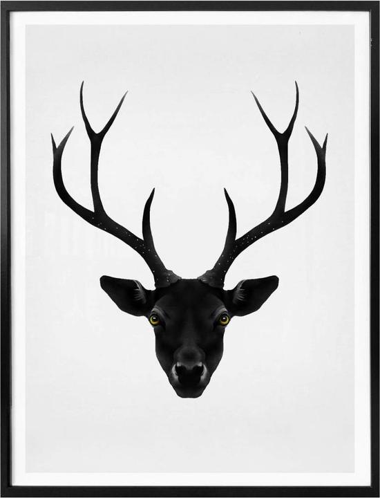 Produktbild Trenddeko The Black Deer - Schwarzer Hirsch (30 x 40 cm)