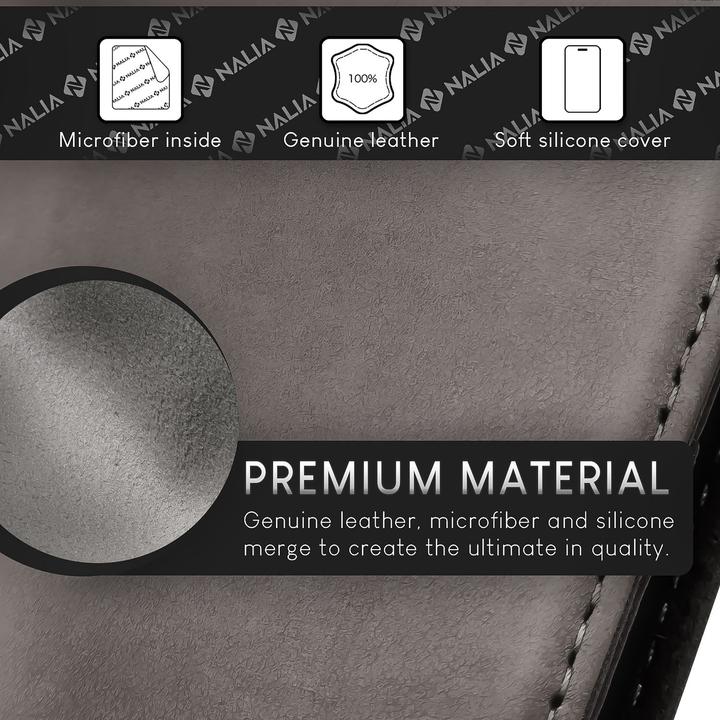 Actual product image Nalia Genuine leather flip case cover with magnetic fastener (Apple iPhone 15 Pro Max)