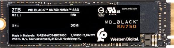 Produktbild WD Black SN750 Gaming (2000 GB, M.2 2280)