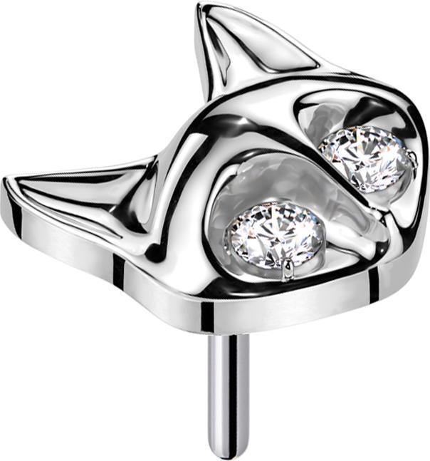Produktbild Star Piercing Threadless Fuchs silber zwei Augen Kristall silber (Titan)