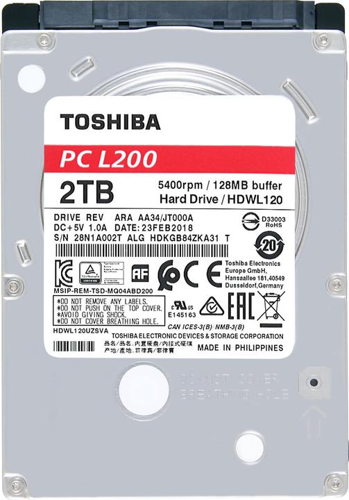 Actual product image Toshiba L200 (2 TB, 2.5", SMR)