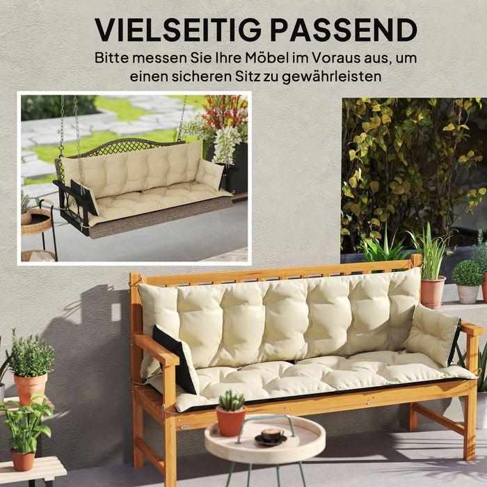Produktbild Swisshandel24 3 Sitzer Bankauflage 180x110x8 cm Beige+Schwarz