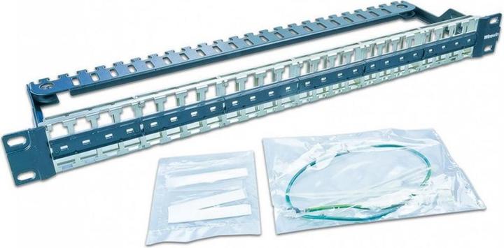 Produktbild Wirewin 48-Port 1HE 19" Patchpanel, Winkelbar 0/45°