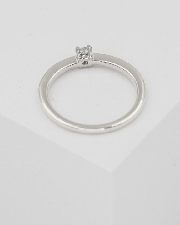 Produktbild Muau Solitaire ring 4-handle setting white gold 750, diamond 0.10ct. (54, 950 Platin)