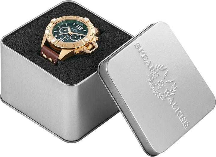 Immagine prodotto Spears & Walker Orologio Varus II al quarzo in vera pelle marrone - 34112 (Cronografo, 49 mm)