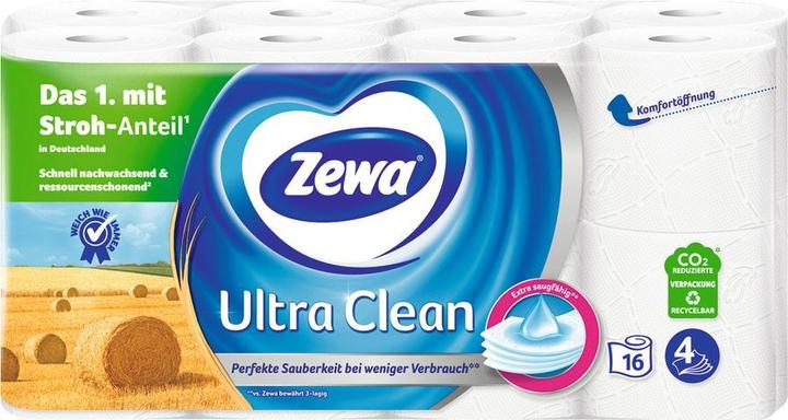 Produktbild Zewa Toilettenpapier Ultra Clean 4-lagig 16 Rollen (1 x)