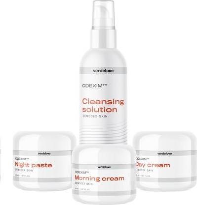 Actual product image Odexim Set Demodex Cleansing Liquid 150Ml + Face Cream For The Morning 30Ml + Face Cream For The Day (Facial care set)