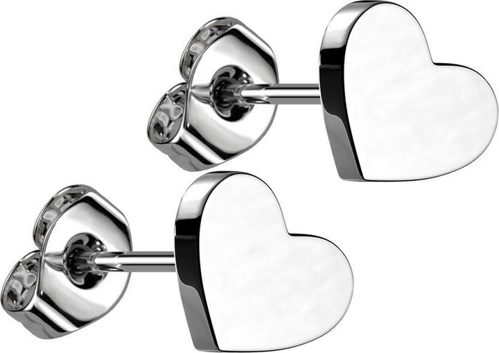 Star Piercing Threadless Ohrstecker silber Herz silber (ohne Messing, Titan G23)