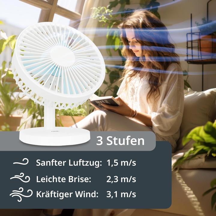 Image du produit ADE USB-Tischventilator mit Akku und 3 Stufen (40 dB)