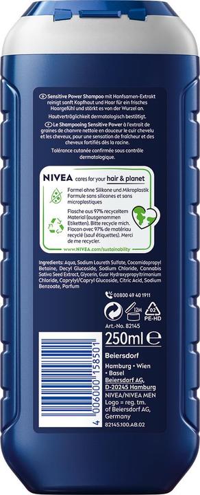 Productafbeelding NIVEA MEN Sensitiv Power (250 ml, Vloeibare shampoo)