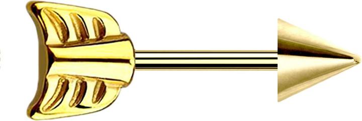Immagine prodotto Star Piercing Micro bilanciere placcato in oro con cono e freccia (senza ottone, Acciaio chirurgico 316L)