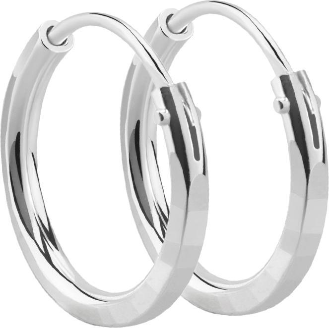 Star Piercing Ohrring silber rund Diamantschliff (ohne Messing, 925 Sterlingsilber)