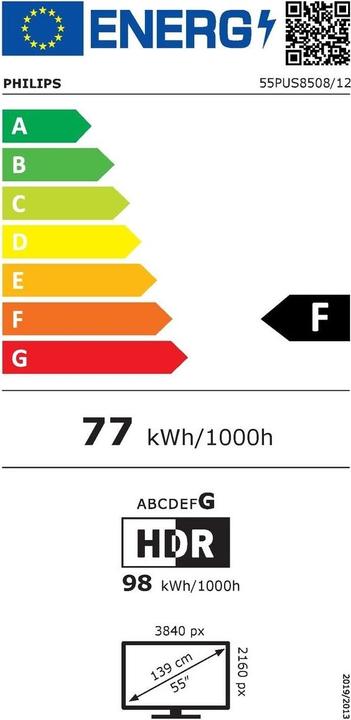 Energie-Label Philips 55PUS8508/12 (55", LCD, 2023)