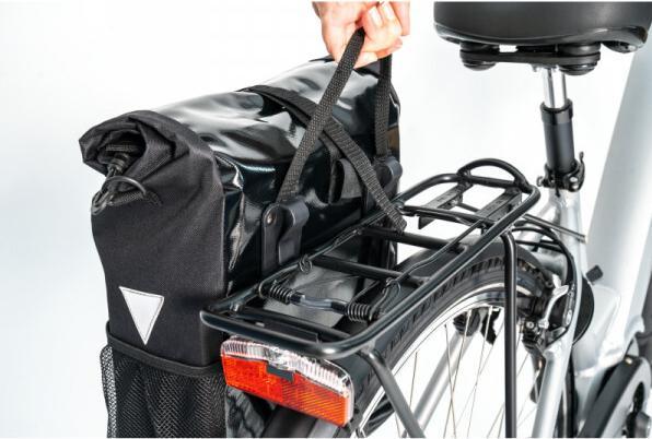 Actual product image Fischer Bicycle pannier Kurier, black (Luggage carrier bag)