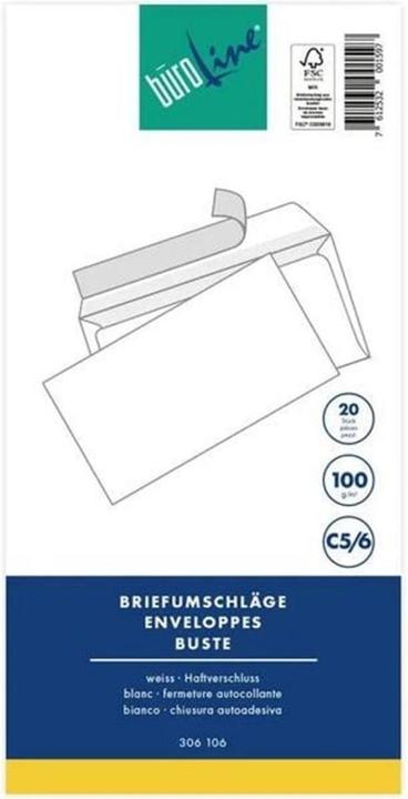 Actual product image BüroLine Envelope (C5, C6, 20 x)