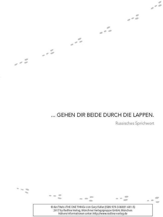 Produktbild The One Thing (Deutsch, Jay Papasan, 2017)