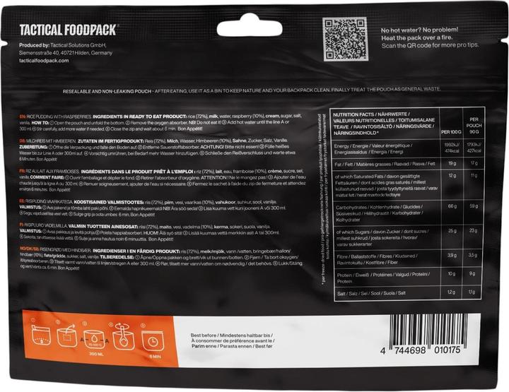 Image du produit Tactical Foodpack Riz au lait et aux baies (90 g)