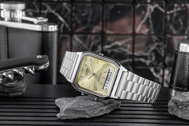 Actual product image Casio Ladies' watch AQ-230A-9AMQYDF + BOX (Digital watch, Analogue wristwatch, 28 mm)