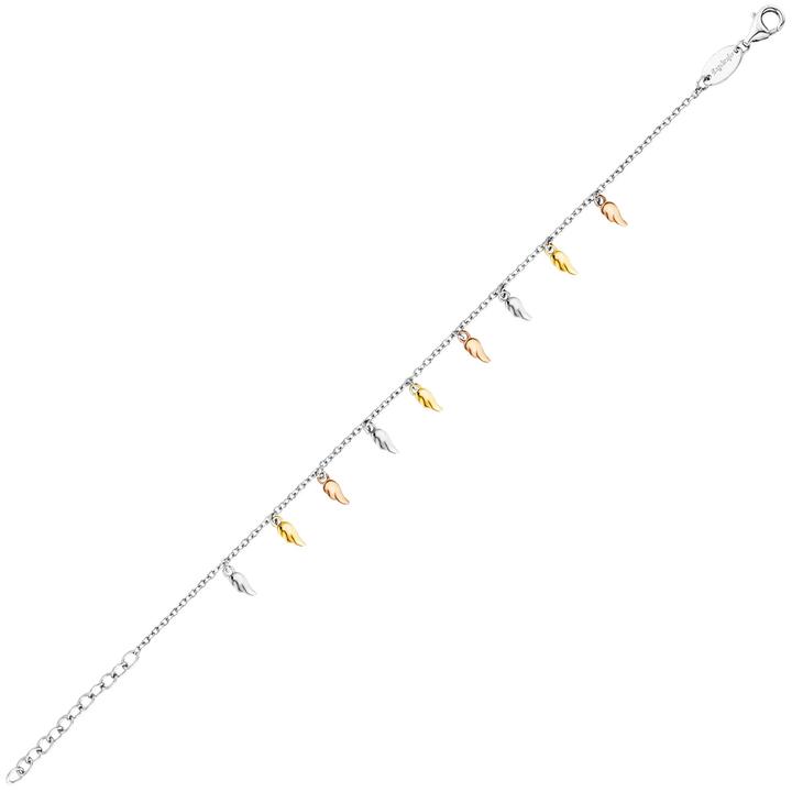 Immagine prodotto Engelsrufer Bracciale Ali Volanti Tricolore (17 cm, Argento 925)
