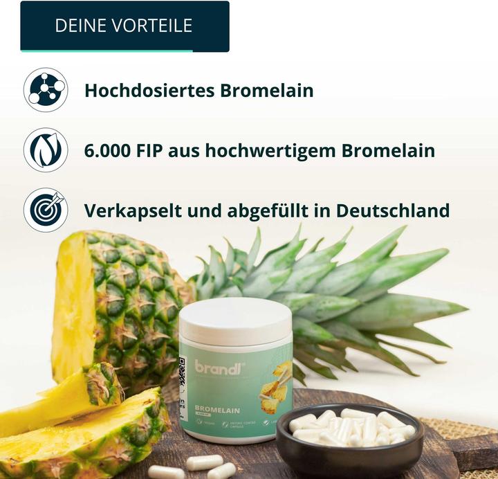 Actual product image Brandl Bromelain capsules high dose (60 Piece, Capsules, 43.08 g)