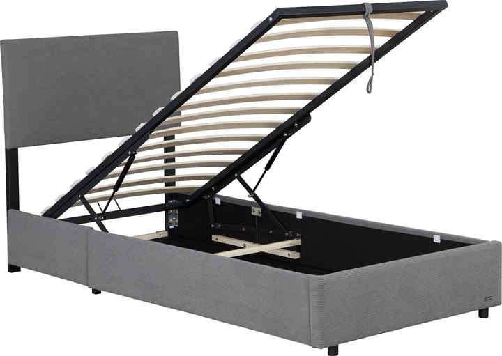 Produktbild Corium Polsterbett Juva Cord mit Lattenrost 90x200 cm Grau (90 x 200 cm)