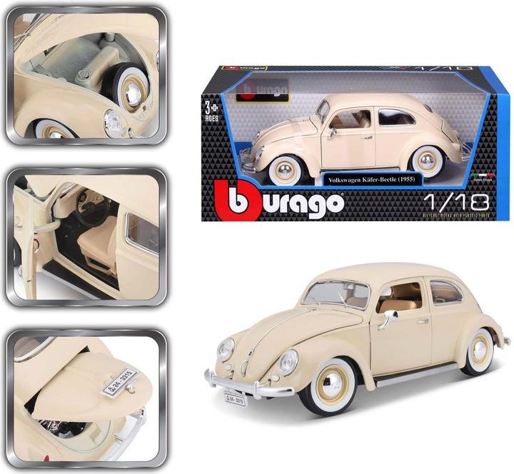 Actual product image Bburago 18-12029 1:18 VOLKSWAGEN KAFERT-BEETLE BLUE (4)