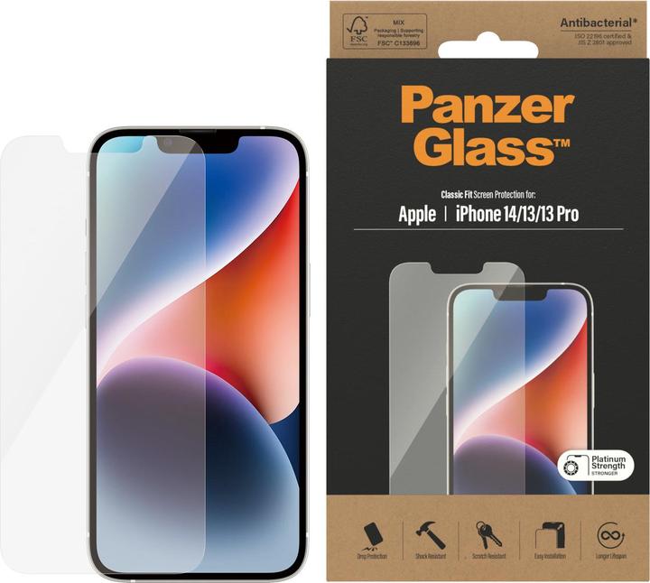 PanzerGlass Classic Fit (1 Piece, Apple iPhone 14, Apple iPhone 13, Apple iPhone 13 Pro)