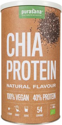 Actual product image Purasana Vegan protein CHIA NATURAL 40% BIO (Neutral, 1 pcs., 400 g)