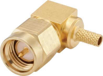 Image du produit Rosenberger Kabelstecker SMA abgew., SMA, Messing, Stecker, Rechter Winkel, 50Ohm, Lötanschluss, Crimp-Anschluss